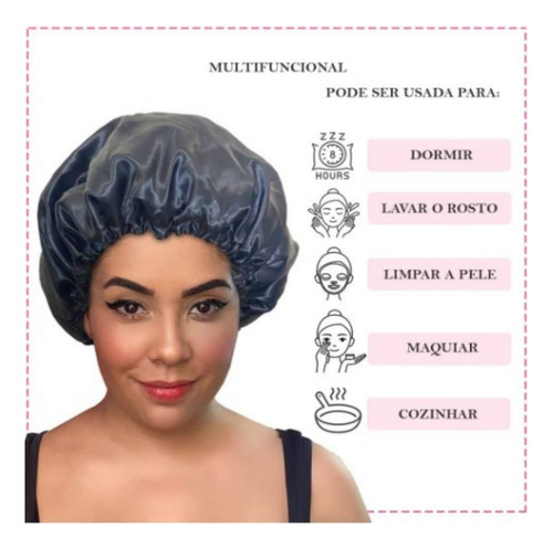Kit 2 Toucas Cetim Anti Frizz Hidrata Cabelo Ponta Dupla