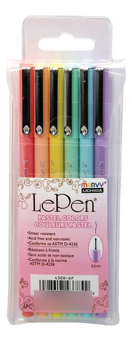 Marvy Uchida Le Pastel Pen Art Supplies, Juego 6 Piezas