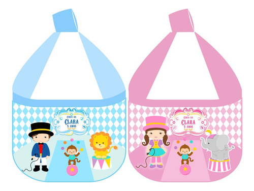 Bolsinhas Personalizada, Kit 50 Necessaire Circo