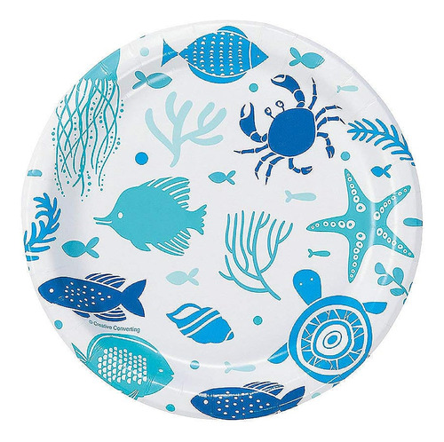 Plato De Postres Fun Express Under The Sea (conjunto De 8) O