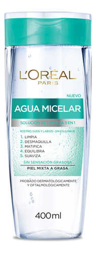 Agua Micelar L'oréal Paris Para Piel Mixta A Grasa - 400ml