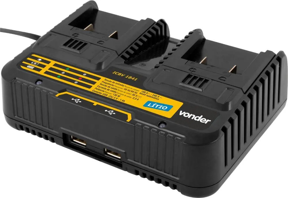 Carregador Bateria Duplo 20v Convencional Icbv 1841 Vonder