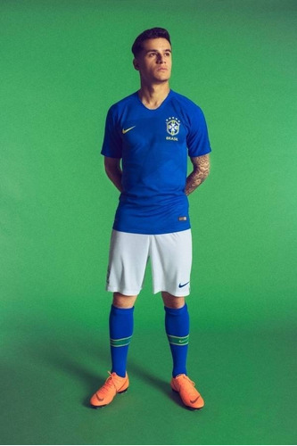 Wetland society brake Camisa Brazil Azul Copa 2018 Original Nike P.coutinho N11 | Parcelamento  sem juros