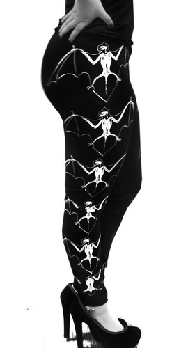 Leggings Skeleton Bat Murciélago Esqueleto - Rock Goth Punk