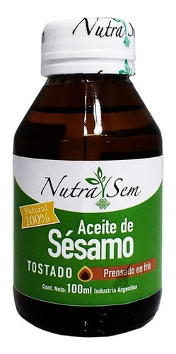 Aceite De Sesamo Tostado Nutrasem X 100ml Prensado Frio Dw 