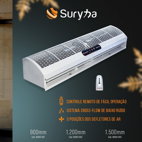 Cortina De Ar Suryha 120cm Com Controle 80001.002 220v