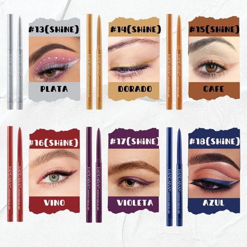Delineador De Colores Maquillaje Larga Duración Crema