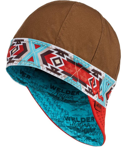 Gorra Para Soldadura Welder Nation, 7 3/4 Marrón Con Colores