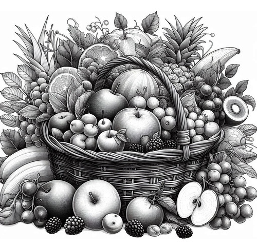 Imprimible Frutas Para Colorear Pintar Uvas Frutilla Manzana
