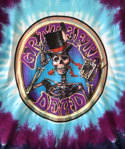 Grateful Dead Liquid Blue Tie Dye Talla M Estampado (Usado)