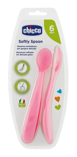 Cuchara Blanda Silicona Bebe 6m+ Softly Spoon X2 Chicco