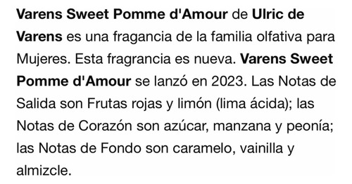Perfume Ulric de Varens pomme d'amour 50 mL