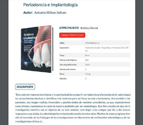 Libro - Periodoncia E Implantología. Soluciones Estéticas Y