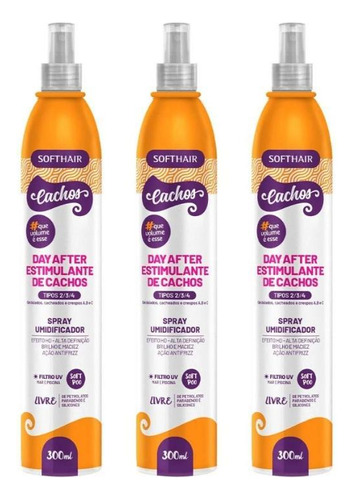 Spray Day After Soft Hair 300ml Estim. Cachos - Kit Com 3un