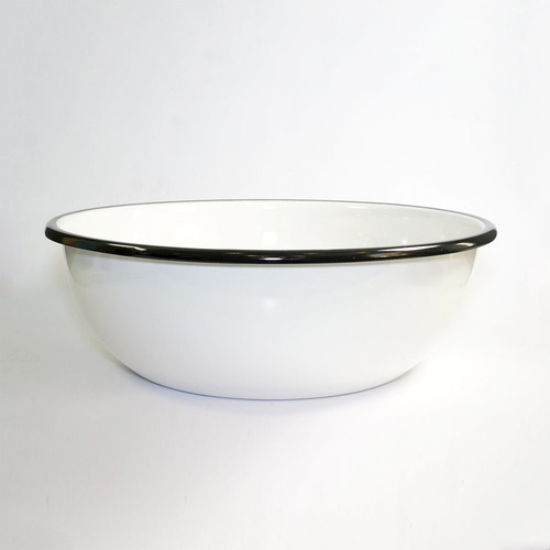 Imagen 2 de 4 de Set 2 Bowl Cocina Enlozado Blanco 26 Cm