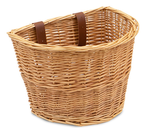 Sourcefit Wicker Front Handlebar Bike Basket Cargo, Mar...