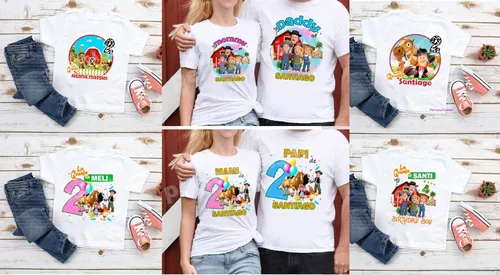Playeras De Cumplea os Personalizadas Paquete Familia
