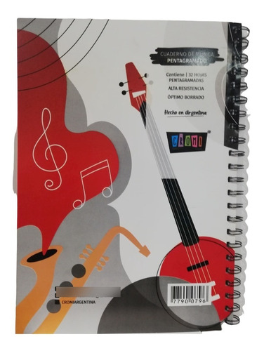 Cuaderno Música Pentagramado Premium A4 32hojas 120g Cromi
