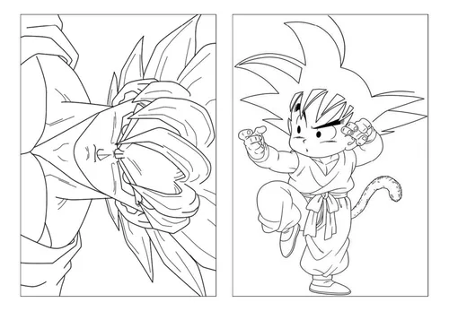 Kit 100 Desenhos Para Pintar E Colorir Dragonball Z - Folha A4 ! 2