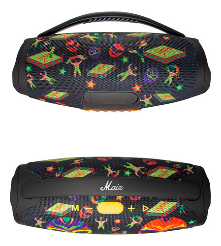 Bocina Radio Fm Bluetooth 5.1 Recargable Usb Luz Led Diseños