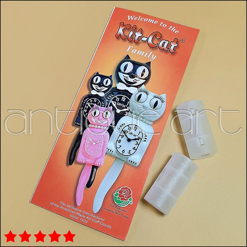 Imagen 5 de 7 de A64 Kit Cat Klock Reloj De Pared Tipo Pendulo Gato Antiguo