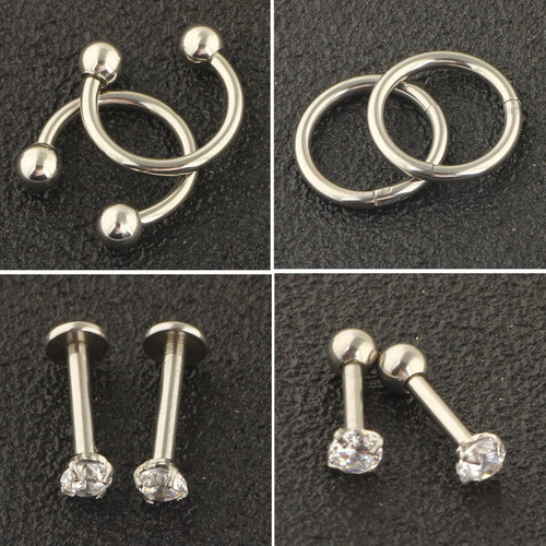 Imagem 6 de 7 de Conjunto De Joias Com 9 Pares De Piercings Em Aço