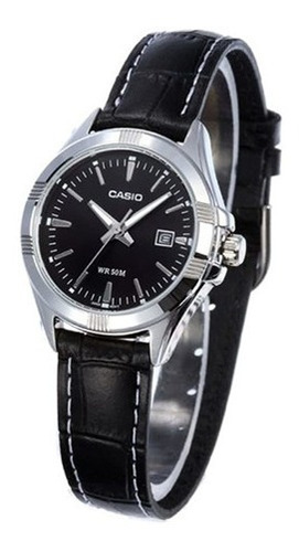 Casio Reloj De Cuarzo De Dama Ltp1308l-1av Piel Negro