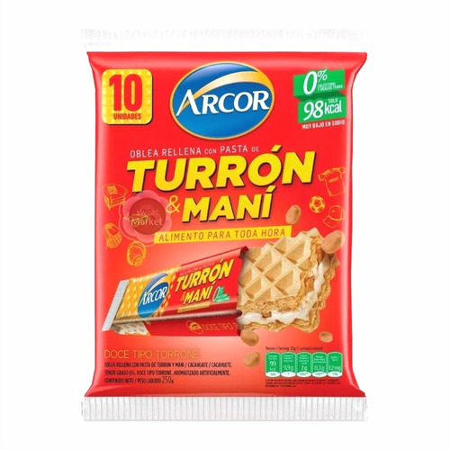 Turron De Mani Arcor Pack X10u - Oferta En Sweet Market