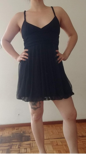 Vestido Negro Corto Musculosa Sin Mangas Mujer Usado