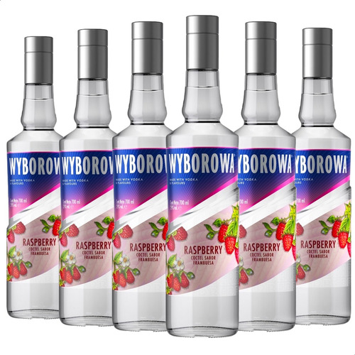 Vodka Wyborowa Raspberry Coctel Frambuesa Pack X6- 01almacen