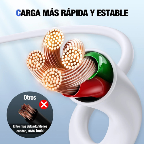 Cable Lightning 2a 1.5m 10 Piezas