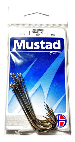 Anzuelo Mustad 92611 En Blister V/medidas Pata Larga Niquel