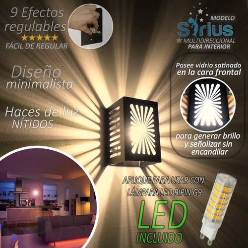 Imagen 2 de 10 de Bañador Pared 10 Efectos Regulable Proyector Estelar Led 12w