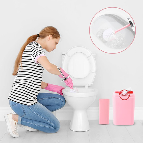 Juego De Accesorios De Baño Rosa De 9 Piezas, Juego De Baño