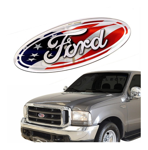 Adesivo Emblema Logo Ford Grade F250 Resinado Usa Compatível