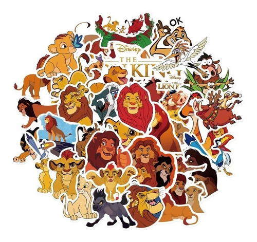 Imagen 2 de 6 de El Rey León - Set De 50 Stickers / Calcomanias