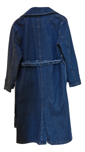 Saco -trench Tapado Largo Jean Azul L - X L