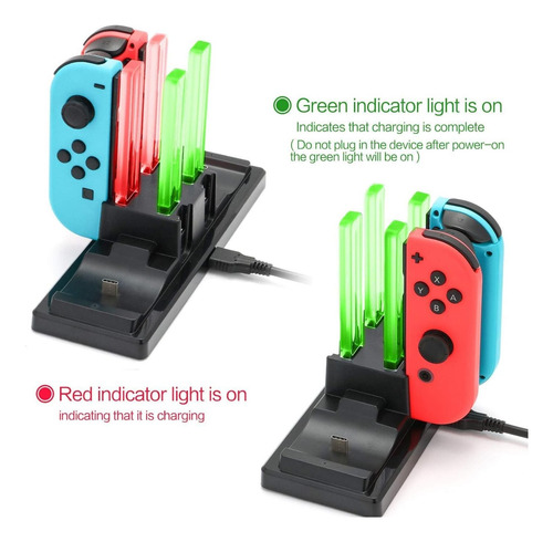 «base De Carga Para Nintendo Switch, Estación De Carga 6 En