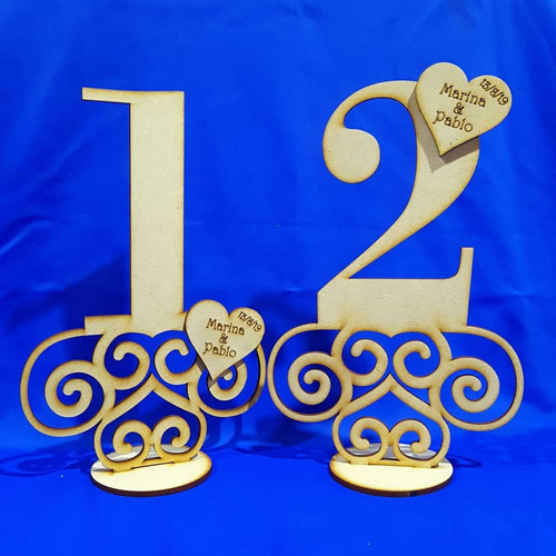 20 Números Para Mesas Fibrofacil Casamiento Cumpleaños 15cm.