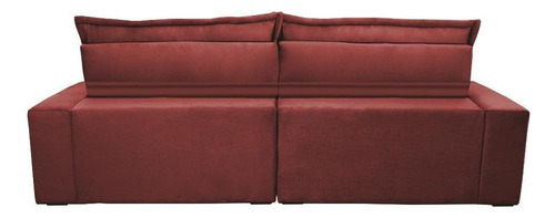 Sofá Retrátil,reclinável, Cama Inbox Soft 2,52m Vermelho