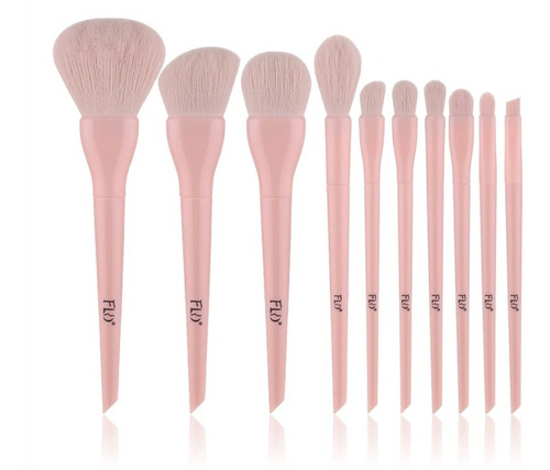 Brochas Maquillaje Profesional Unicolor Set 10 Piezas