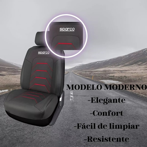 2 Cubre Asientos Vestiduras 3d Sparco Deportivo Rojo F1