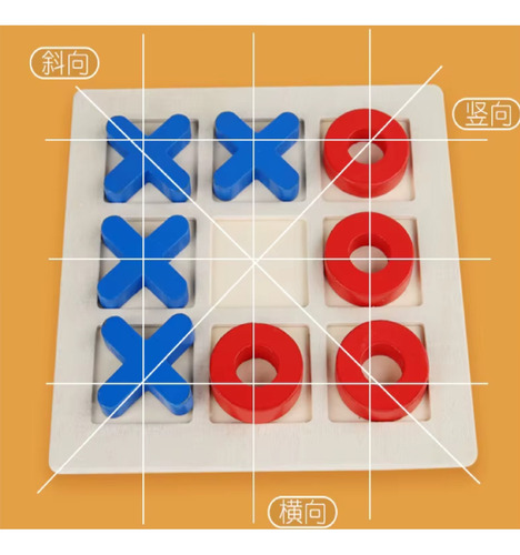 Tablero Juego Tres En Raya Tic Tac Toe Xoxo De Madera -922