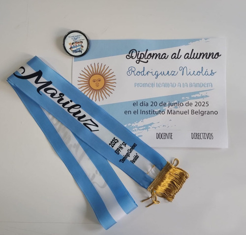 Banda Promesa A La Bandera + Taza Personalizada 42 Unidades