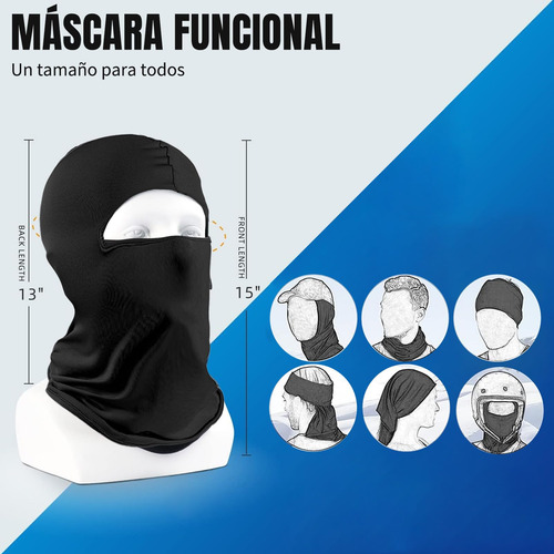 Pasamontañas Solar Transpirable, Balaclava Protección Uv