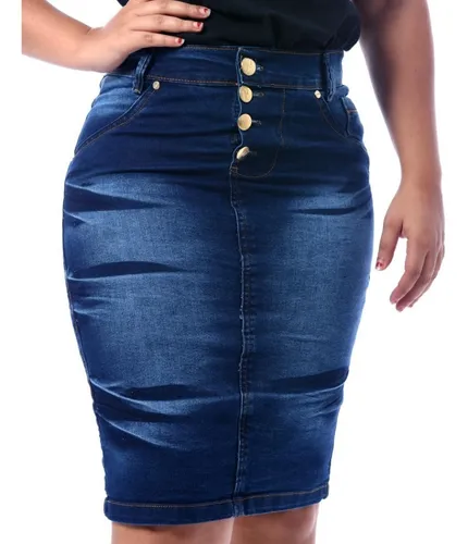 Kit 5 Saias Jeans Roupas Femininas Atacado Com Lycra Frete gr tis