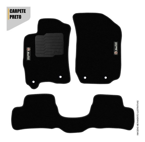 Imagem 2 de 4 de Tapete Fiat Grand Siena 3pçs 2012 A 2020 Carpete