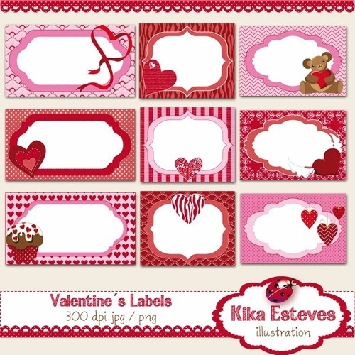 Kit Imprimible San Valentin Corazones Imagenes Clipart Cod44