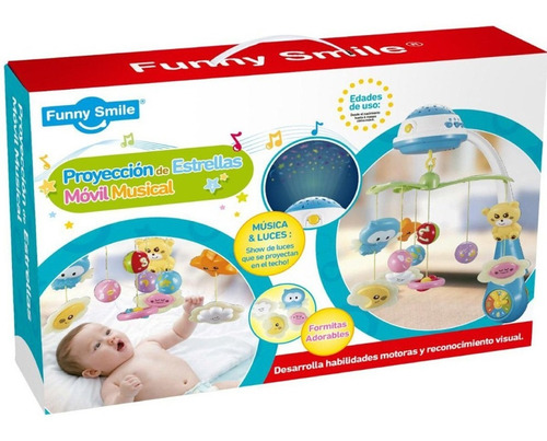 Imagen 2 de 4 de Movil Cunero Musical Bebe Proyector Con Sonidos Y Luz !!!