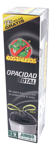 Bolsas Para Basura Costalitos Opacidad Total Jumbo 9 Bolsas